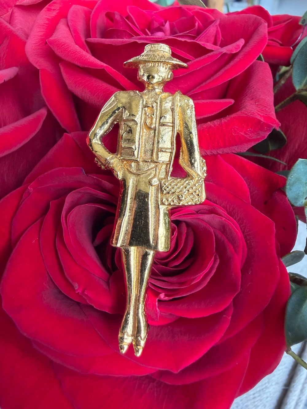 CHANEL Vintage Coco Lady Brooch